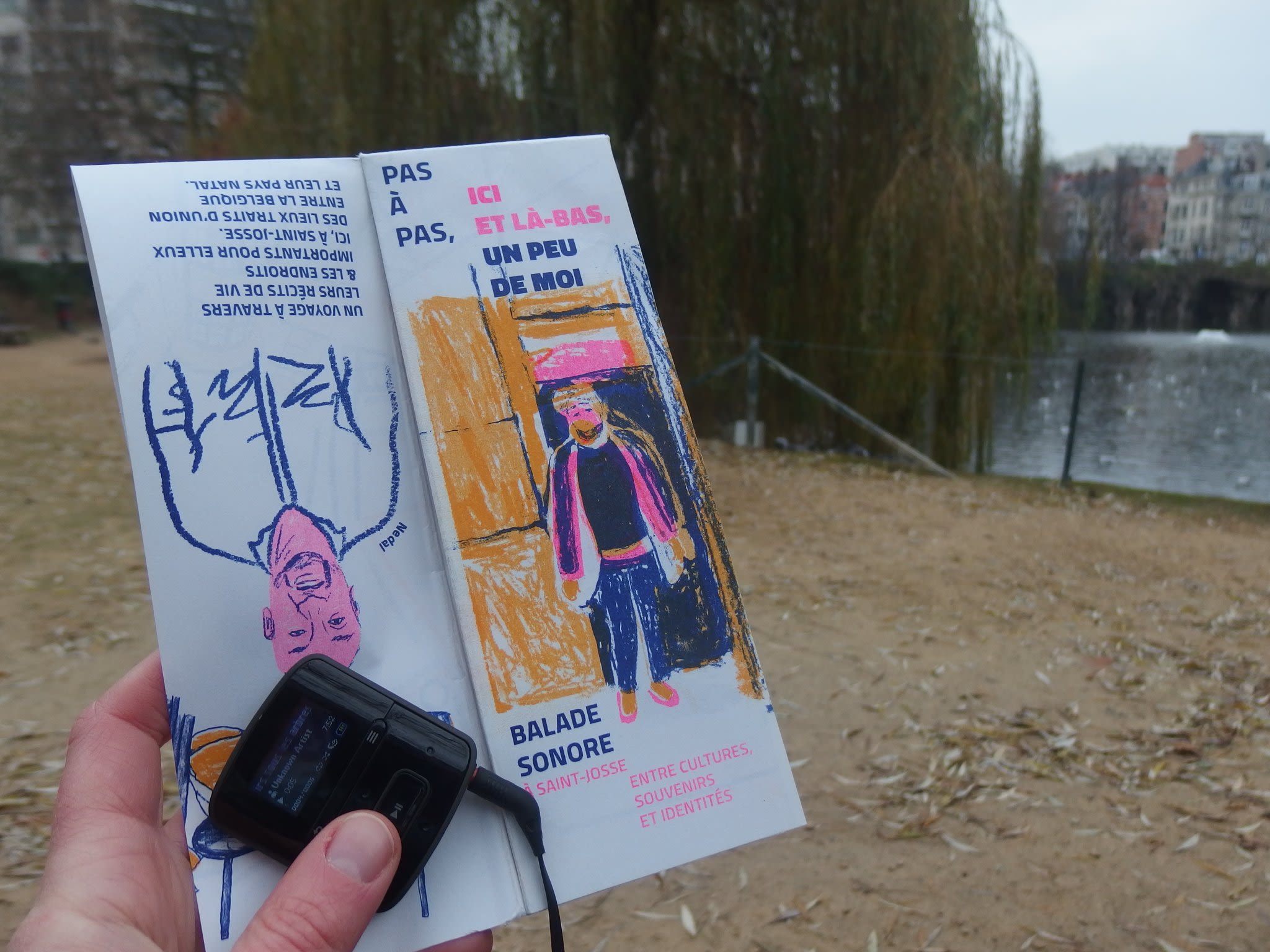 Plan de la balade "Pas à pas. Ici et là-bas, un peu de moi" lors du festival TraverSons Bruxelles. Facebook Urbanisa'son (2022)